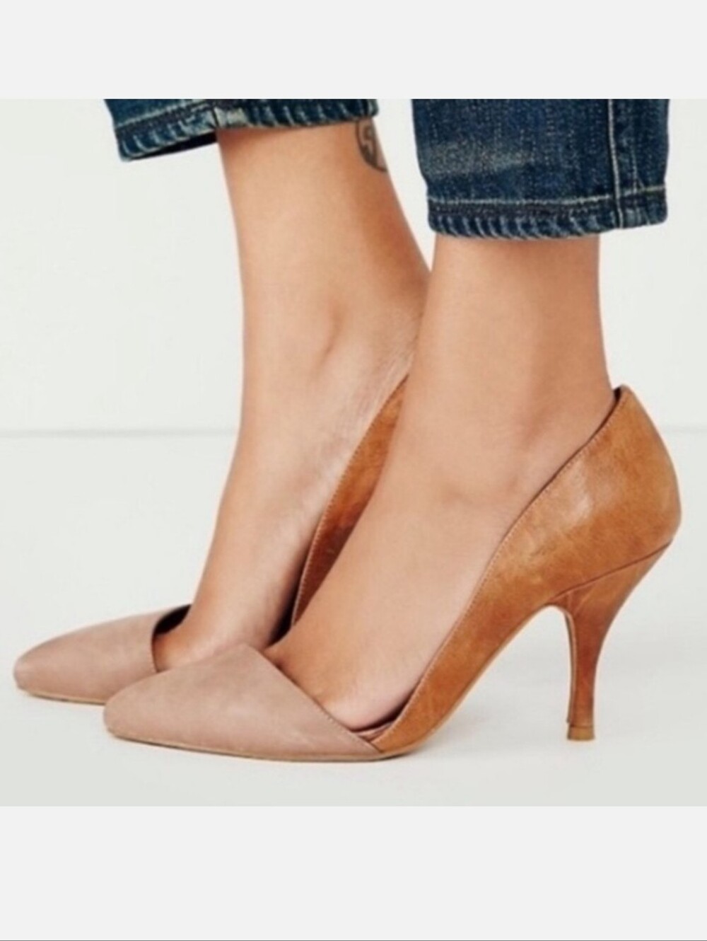 NWOT Jeffrey Campbell X Free People Suede Leather D'Orsay Stiletto Heels Size 8